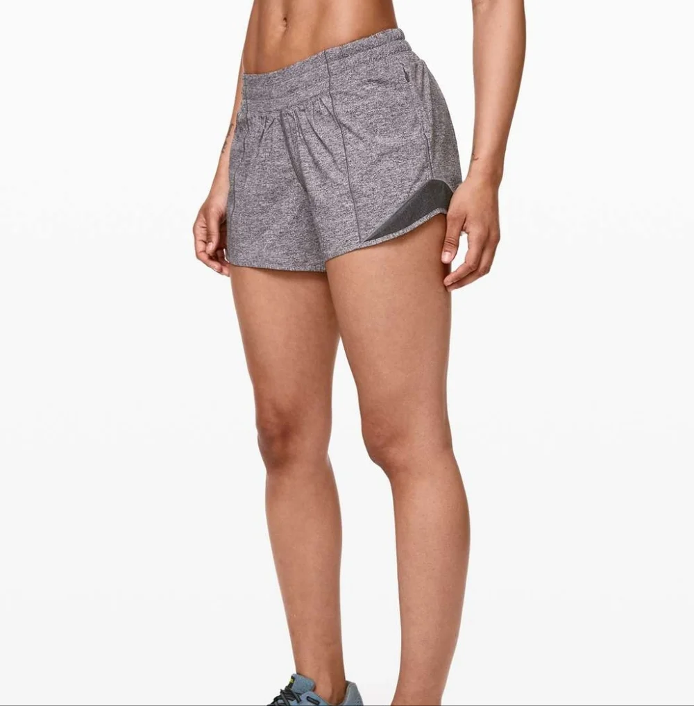 Lululemon Hotty Hot Short II *Long 4" Heather Lux Multi Black / Heathered Black - Picture 2 of 13